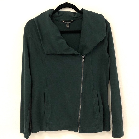 Banana Republic Factory Sweaters - Banana Republic Factory Forest Green Moto Sweater